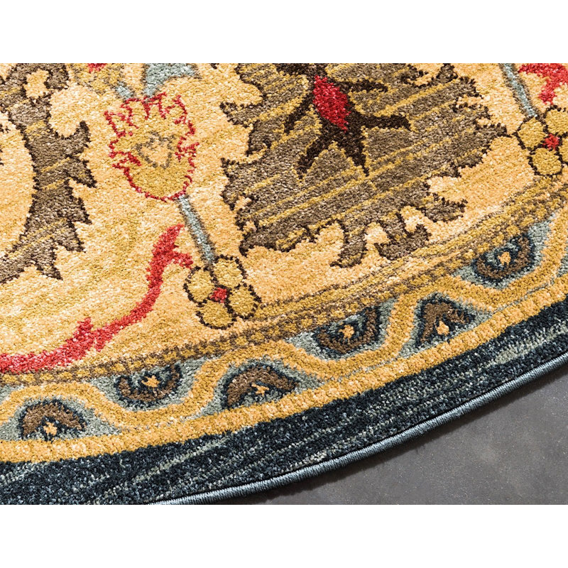 Tapis beige Lauri Southwestern, Rond 6 pi