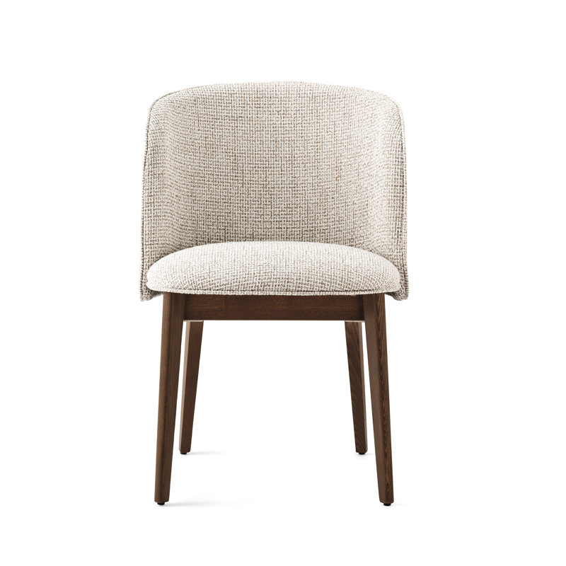 Abrey Upholstered Armchair with Wooden Base, Smoke, Hemp