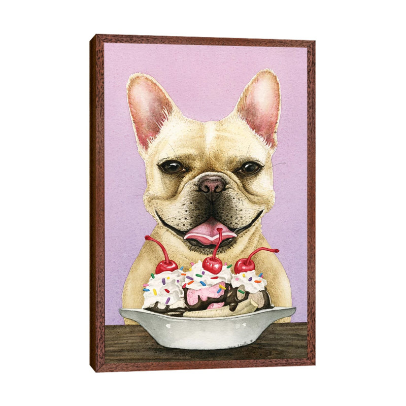 French Sunday 1 Piece Painting on Canvas, 66.04cm H x 45.72cm W x 3.81cm D, Classic Brown Wood Framed
