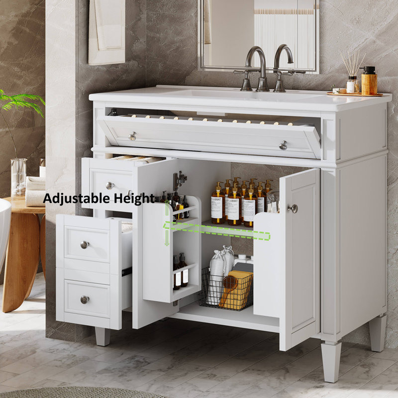 36" Bathroom Vanity With Ceramic Sink