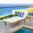 Eugenio Solid Acacia Wood Outdoor Chaise Lounge with Cushion-641917129-582216339