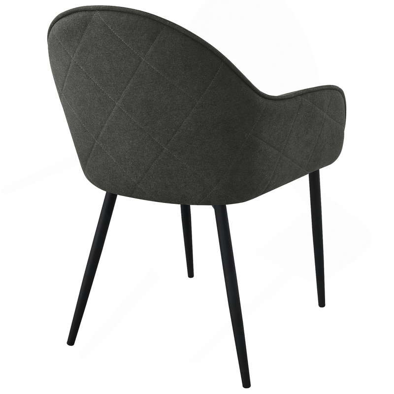 Chaise de salle à manger avec accoudoirs rembourrés Gresham (ensemble de 2), Gris anthracite