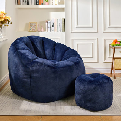 Fauteuil à billes géant, canapé à billes surdimensionné pour adultes et enfants, grand fauteuil à billes en fausse fourrure avec bourre, grand fauteuil d'appoint rembourré pour jouer, lire