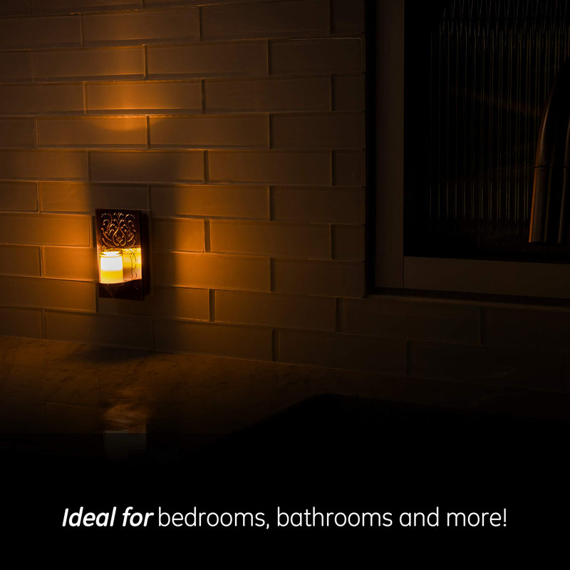 LED Candlelite Night Light, Plug-In, Dusk To Dawn Sensor, Flameless Candle, Sunset Light, Home Decor, LED Lights , Oil-Rubbed Bronze