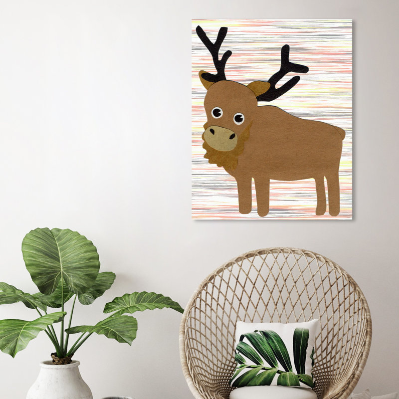 Art sur toile wapiti Duffy, H 28 po x l 24 po x P 1,5 po