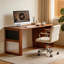 Bureau rectangulaire en bois massif cerisier-1837618808-1837618811