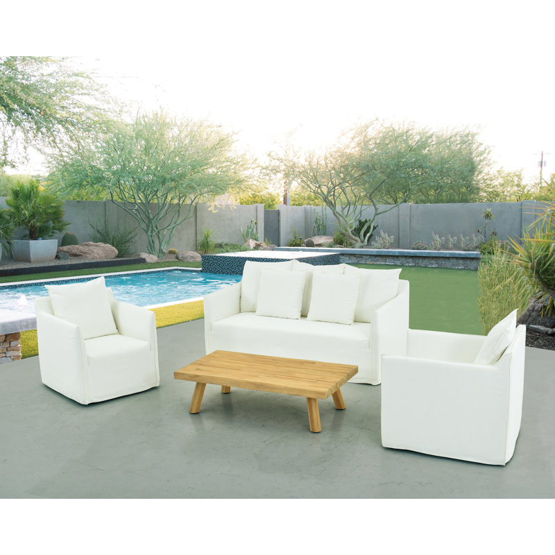 Daphne Upholstery Patio Sofa, White