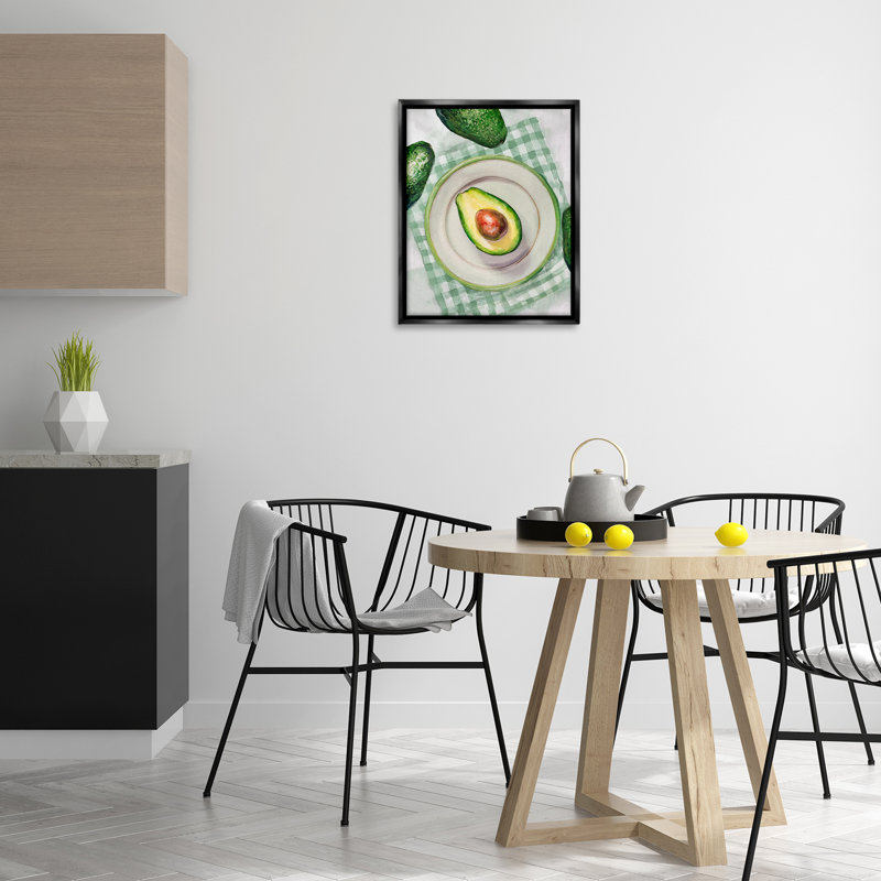 Cadre délicat d'avocat sur plaque flottante, design par Lil 'Rue, Cadre flottant noir de jais, H 21 po x l 17 po