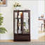 Vitrine lumineuse en verre avec tablettes réglables - Présentoir élégant à 2 portes et tiroir intégré-486040508