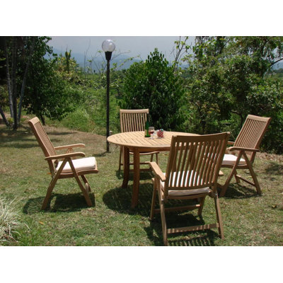 Mike Outdoor 5 - Piece Teak Dining Set