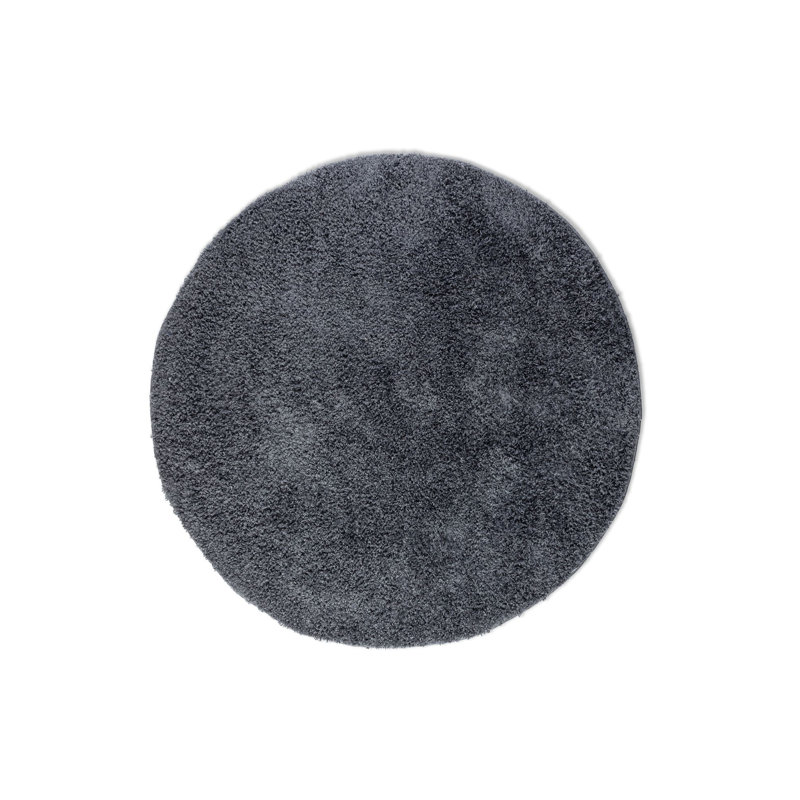 Solid Colour Machine Woven Gray Area Rug, Round 100cm