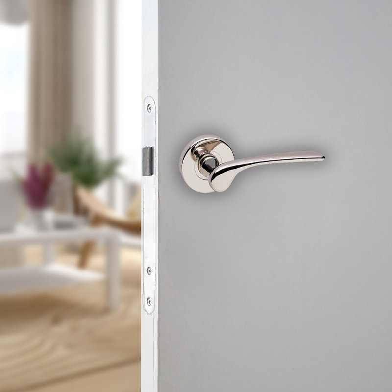 Single Dummy Door Handle, Polished Nickel Rose