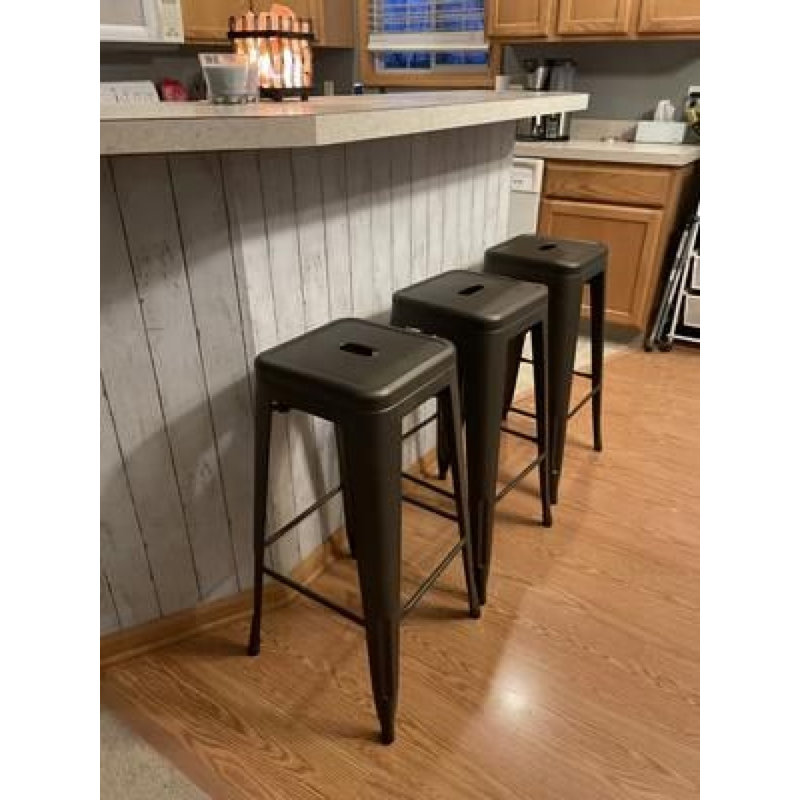 Tabouret de comptoir 26 po Darwen, Noir