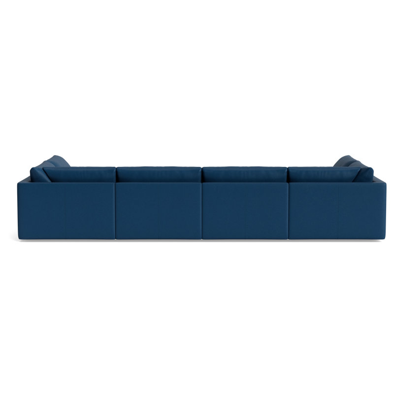 Eva Sectional, Bison Deep Blue Top Grain Leather