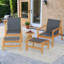 Jasibe Acacia Wood Outdoor Lounge Chair (Set of 2)