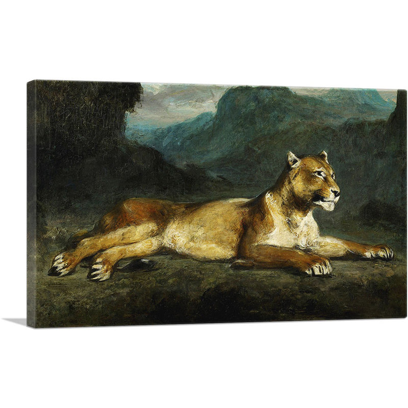 Lionne inclinable 1855 - impression, H 26 po x l 40 po x P 0,75 po