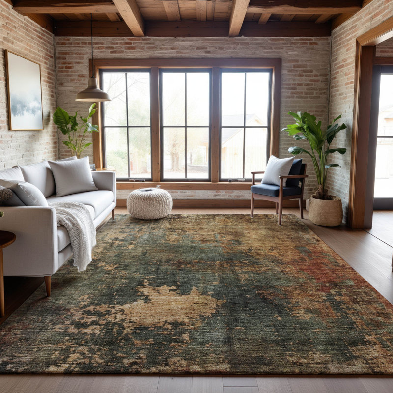 Premium Machine Washable Mayfield AMF1211 Abstract Rug, Rectangle 2'6" x 3'10"