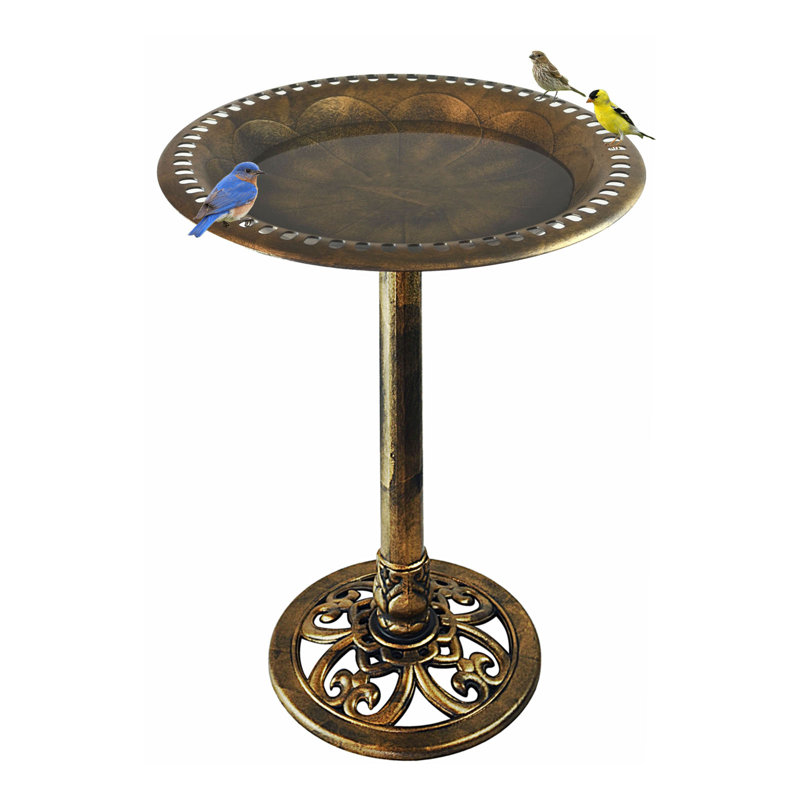 Bain d'oiseaux sur piédestal Agueda, Bronze antique