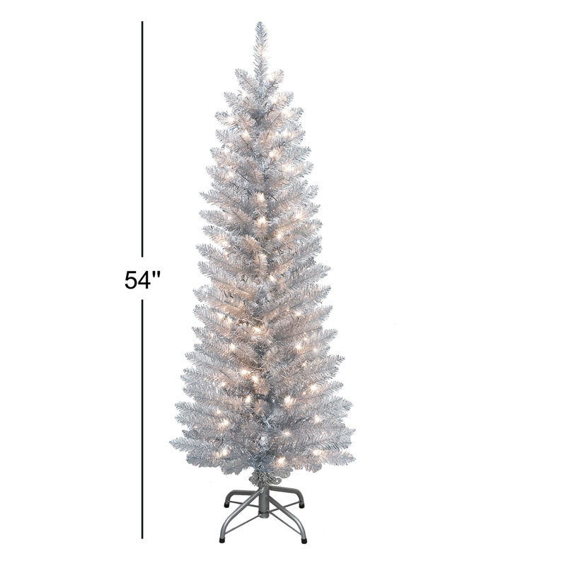 Grodin Lighted Artificial Pine Christmas Tree, 4.5'
