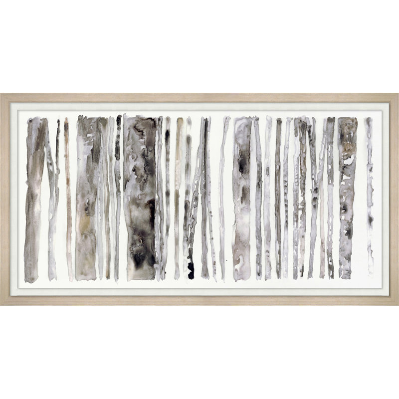 Bouleaux - Peinture encadrée sur papier
