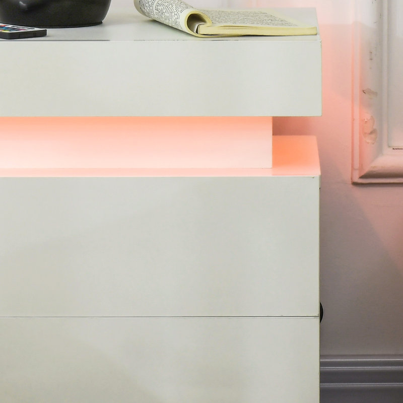 Arzelia 45cm W Manufactured Wood Bedside Table