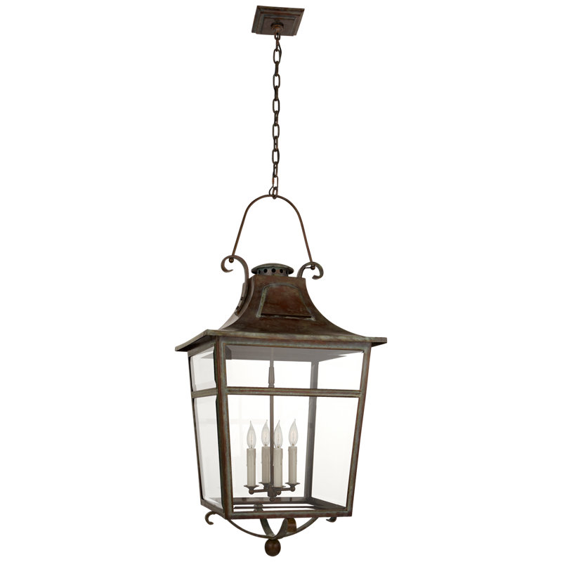 Ralph Lauren Home Carrington 4 Light Chandelier, Weathered Verdigris, 48.5"H x 22.5"W x 22.5"D