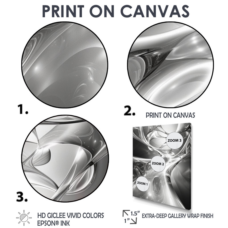 Gris noir et acier abstrait Serenade II - reproduction d'art abstraite, H 32 po x l 24 po x P 1 po, Toile tendue
