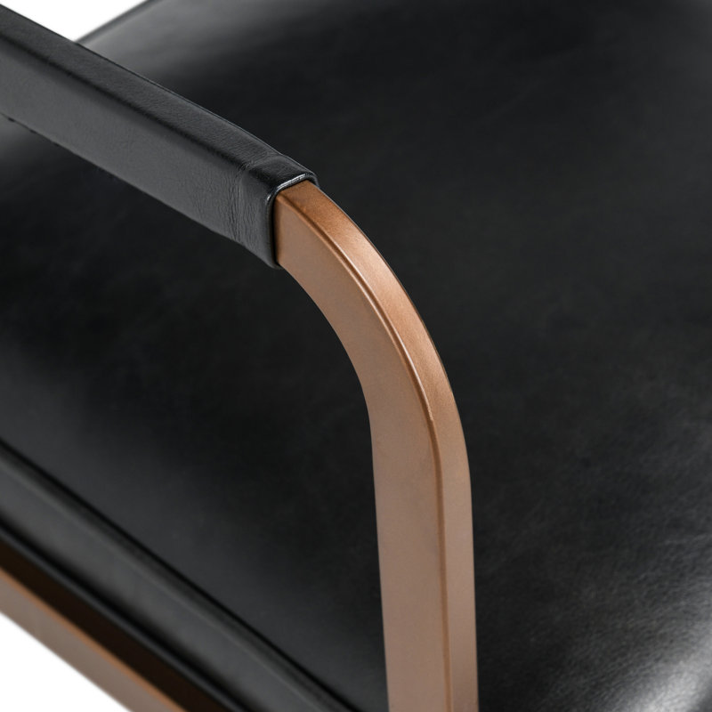 Fonda Leather Dining Chair, Black/Copper