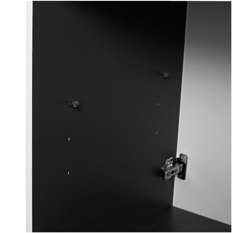 Meuble-lavabo autoportant de 24 po et 2 portes d'armoire à fermeture en douceur - sans le lavabo, Blanc