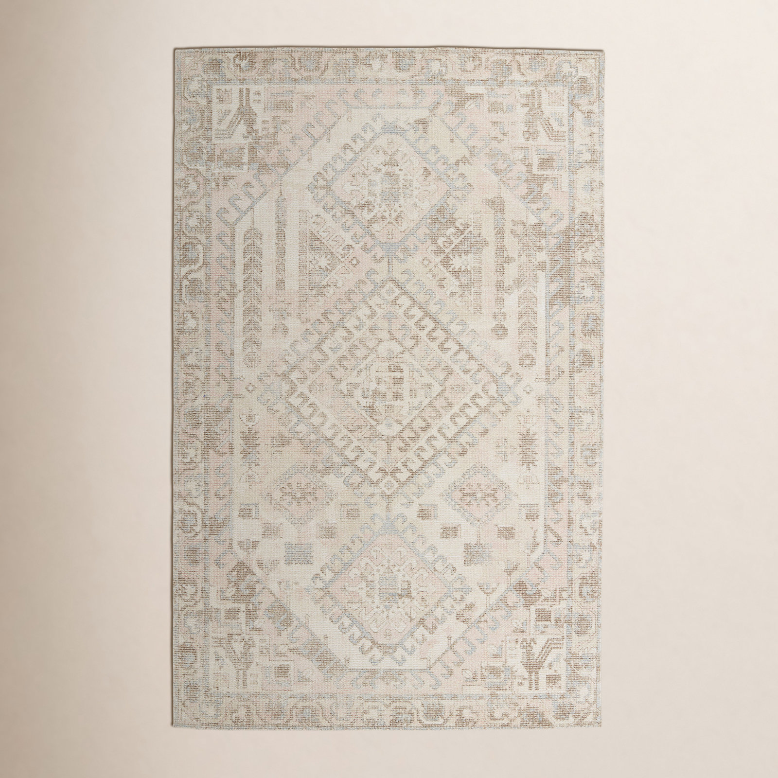 Alara Light Brown Gray Hand-Woven Oriental Rug, Rectangle 6' x 9'