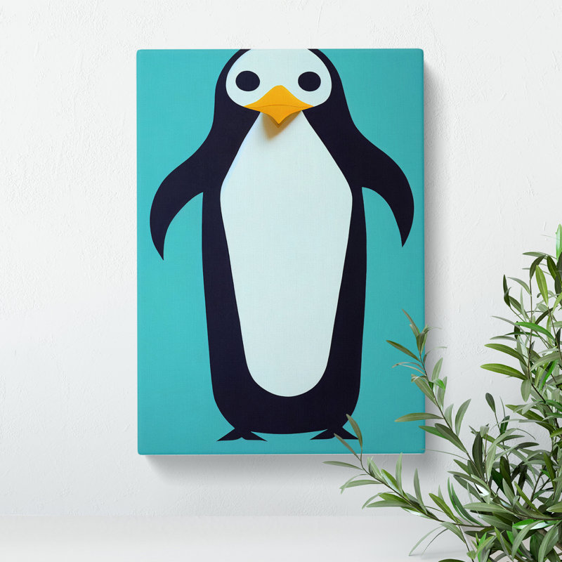 Vibrant Penguin Abstract - Wrapped Canvas, 76cm H x 50cm W x 3cm D