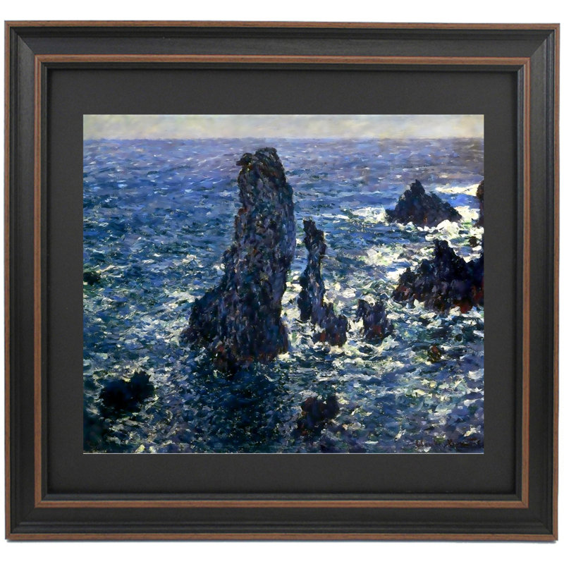 Les pyramides, les falaises de Belle-Île par Claude Monet, H 22 po x l 24 po