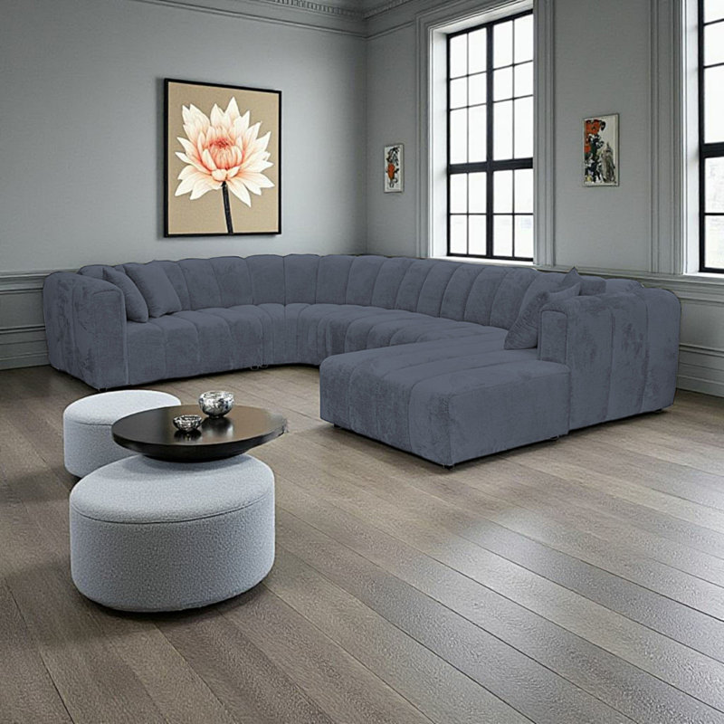 5 Seater Corner Sofa, Right Hand Facing, Navy