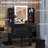 Greyden Vanity Set with LED Mirror & Stool-1464414249