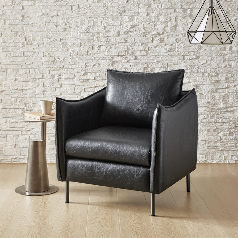 Fauteuil Paolo, Similicuir grainé noir