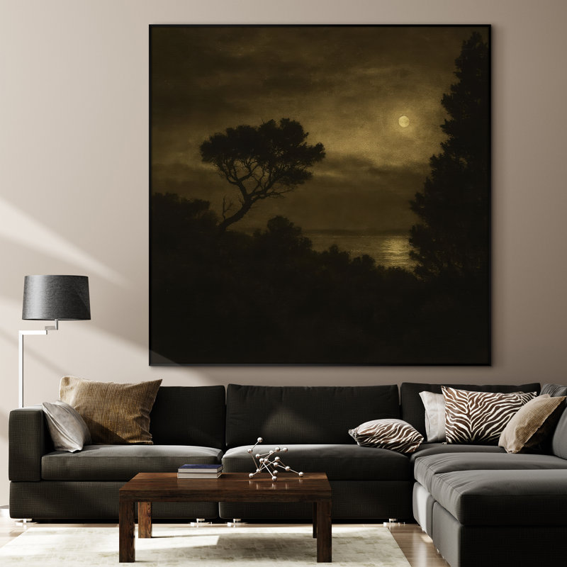 Très grande reproduction d'art sur toile - Paysage naturel, paysage moderne, œuvre d'art, décor pour le salon ou la chambre à coucher - «Assemblage requis du cadre (cadre non fini)»