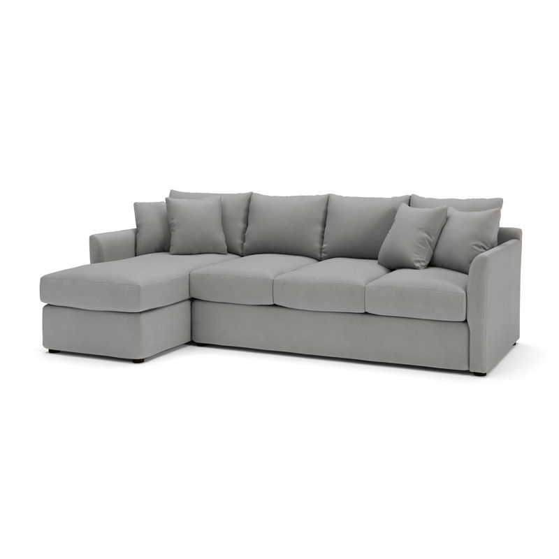 Cecelia Upholstered Sectional, Left Hand Facing, Bayou Light Gray Canvas