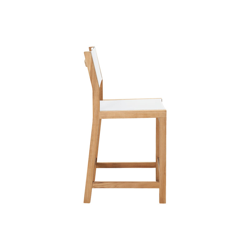 Pearl Teak Outdoor Counter Height Chair, White