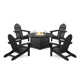 Classic Adirondack 5-Piece Conversation Set with Fire Pit Table