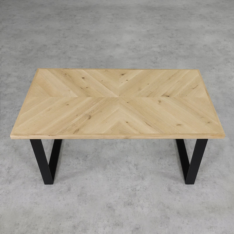 Tyree Oak Metal Base Dining Table, Oak, H75 x L180 x W90cm
