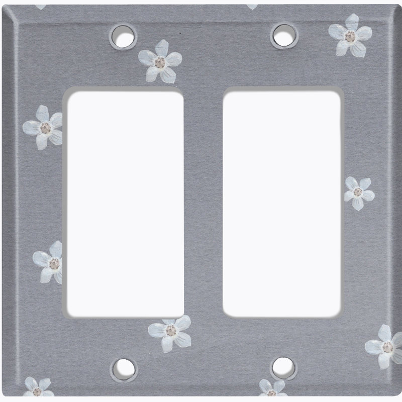 Plaque murale berçante fleurs à 2 bandes