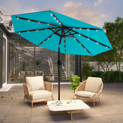 Market Umbrella with Solar Lights, Table Umbrella for Patio
