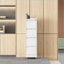 Armoires | Classeur vertical en métal robuste à 4 tiroirs avec roulettes verrouillables pour la maison Bureau | Moderne | Blanc cassé