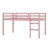 Twin Size Solid Rubber Wood Loft Bed – Ladder & Strengthened Slat Bed Platform-501250487