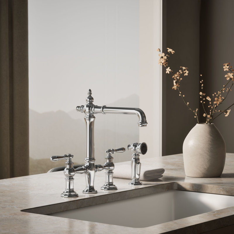 Artifacts® Bridge Faucet, Lever Handle, Polished Chrome