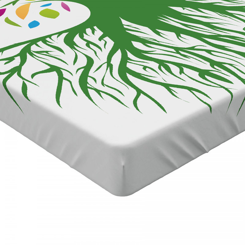 Tree Of Life Microfiber Fitted Sheet, Twin Fitted Sheet