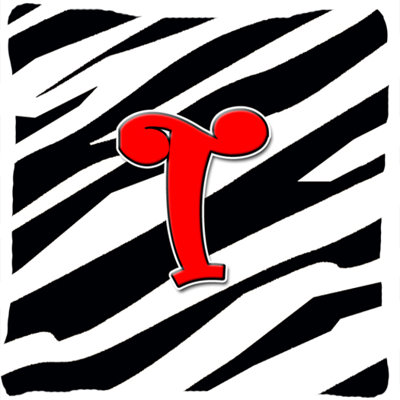 Monogramme initiale Zebra intérieur/extérieur Throw Pillow