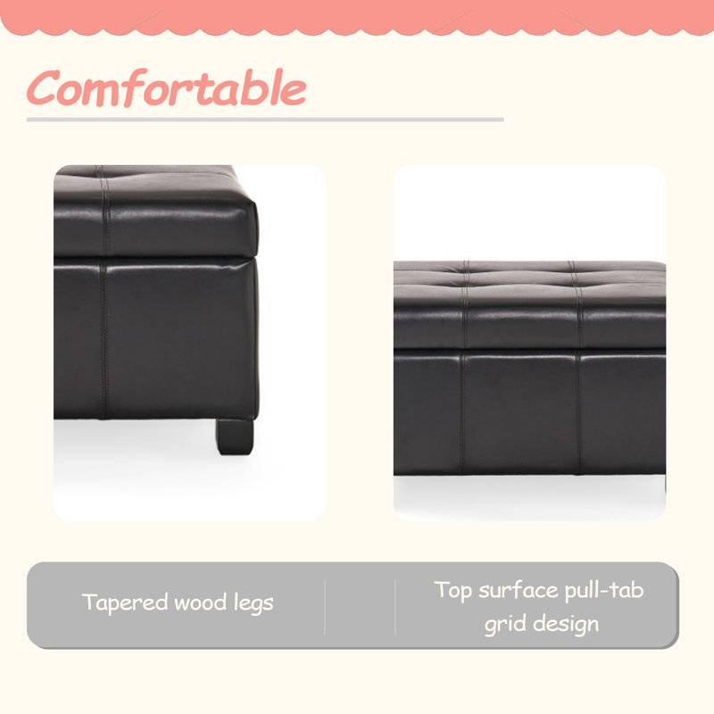 OTTOMAN DE RANGEMENT solide et moderne, Espresso