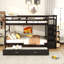 Lit superposé double au-dessus de double avec lit gigogne simple et escalier-1318705012