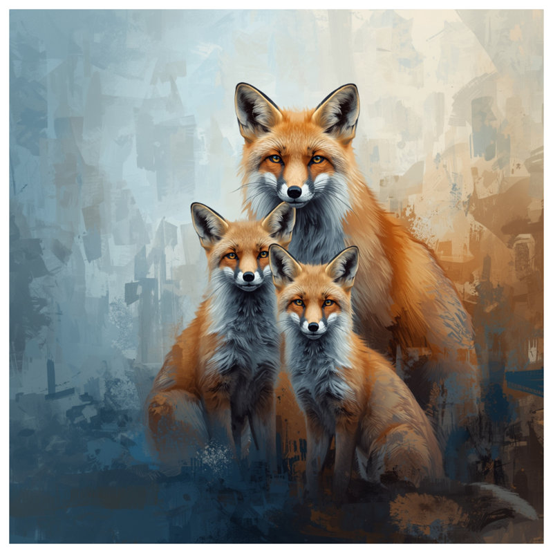 Rideaux de douche Red Fox Family, 70in W x 93in H